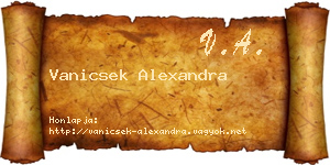 Vanicsek Alexandra névjegykártya