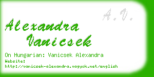 alexandra vanicsek business card